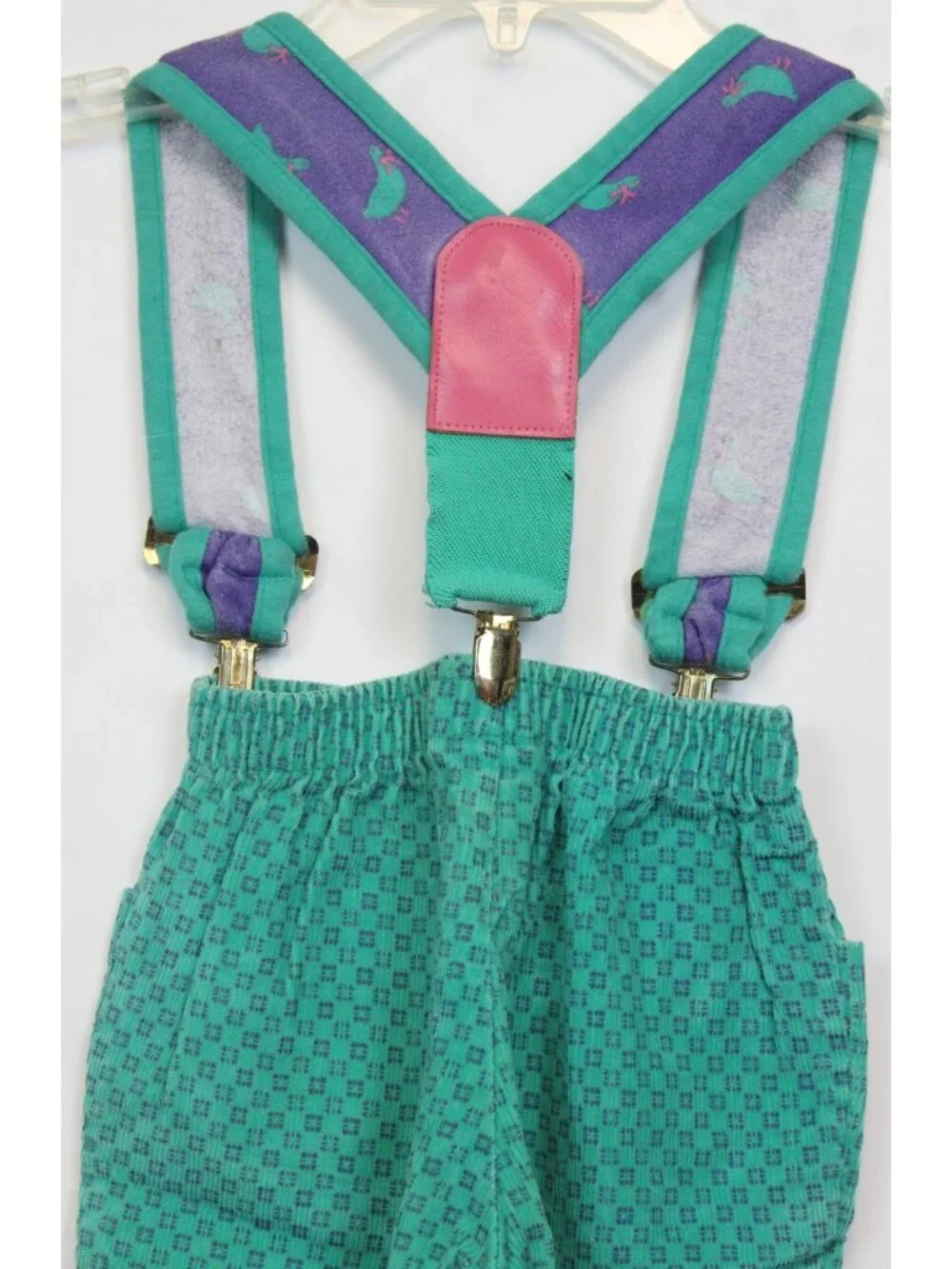 90s Hartstrings 2pc outfit 2T Country Duck Bows Cardigan Corduroy Pants Suspend